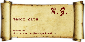 Mancz Zita névjegykártya