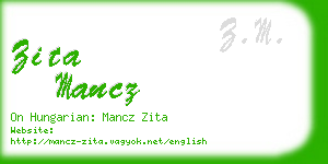 zita mancz business card
